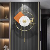 轻奢装 创意时钟背景墙钟表 饰挂钟现代简约创意小鹿家用表客厅时尚
