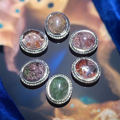 银饰镶嵌天然花幽灵颗颗有景物可以DIY提溜手链项链戒指价格优惠