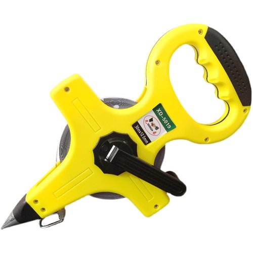 大卷尺30米50米 钢架尺100米手摇耐磨建筑工程测量工地手提钢卷尺