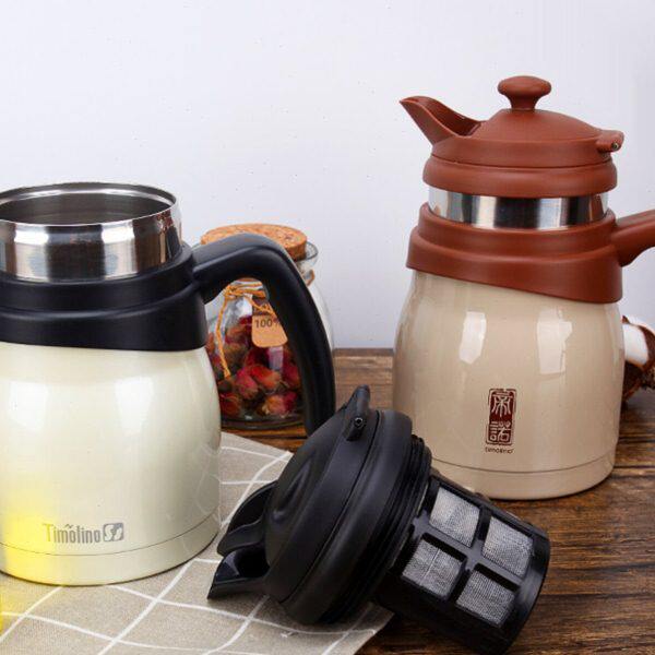 美国Timolino保温茶壶家用泡茶不锈钢带过滤网泡茶壶茯茶花茶壶