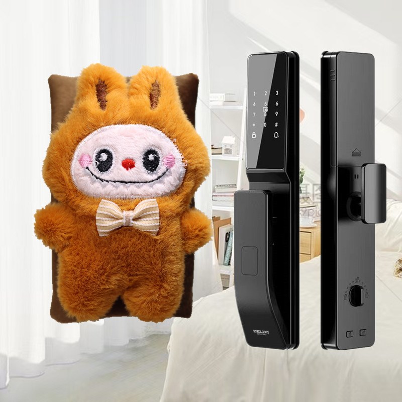 智能锁密码指纹锁门把手套入户防盗门锁方形把手防撞防静电保暖套