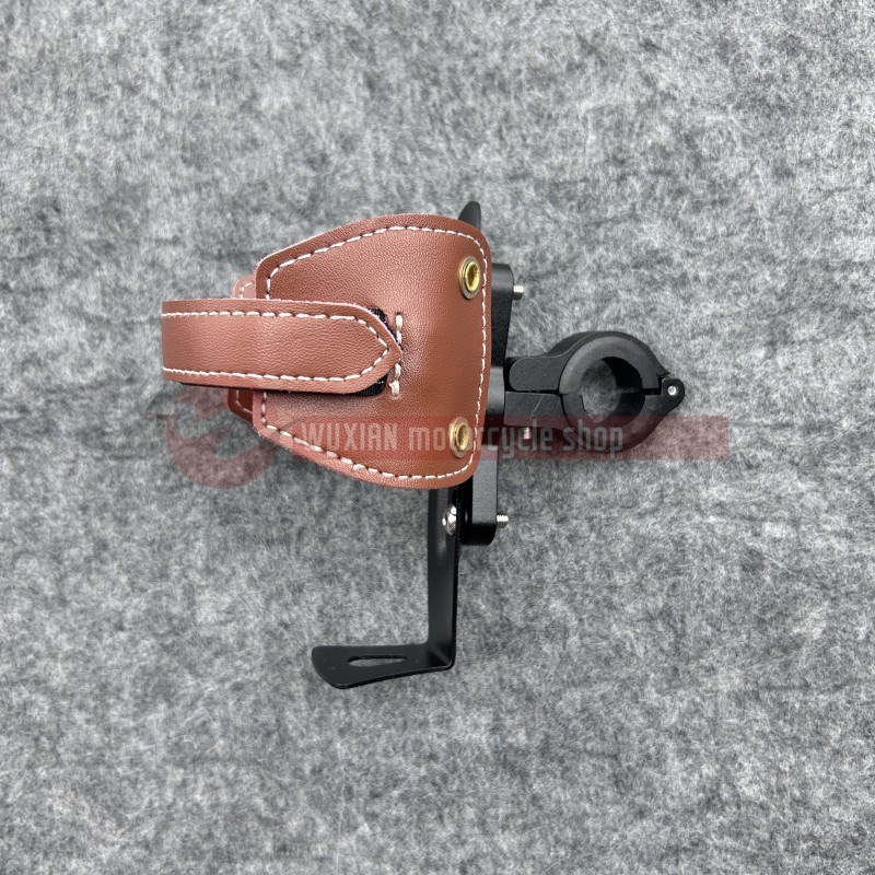 适用本田NS125LA三阳飞度4姜戈改装摩托车复古牛皮水杯架水壶支架