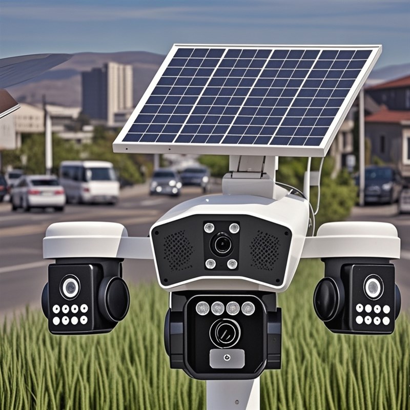 太阳能监控器摄像头360度无死角手机远程室外高清夜视5G无电无网