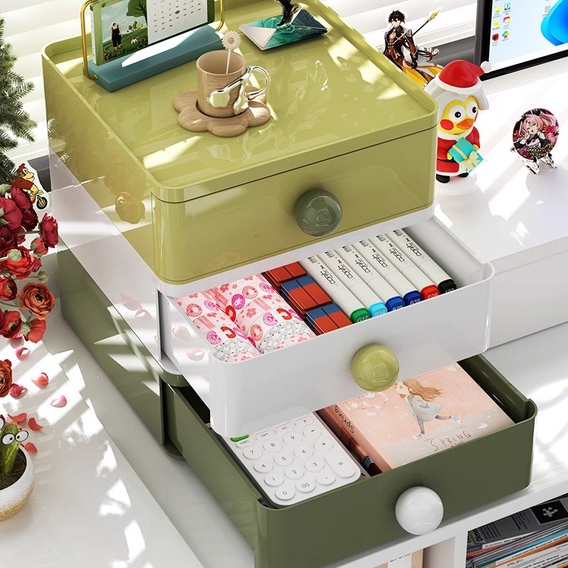 多巴胺桌面收纳盒子办公室工位整理神器学生书桌上玄关储物置物架