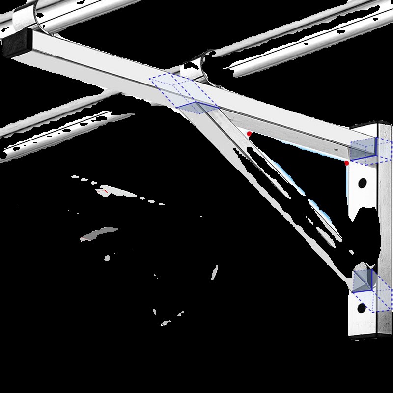 防盗网侧装三角支架固定式晾衣杆防风家用免打孔窗户外不锈钢免钉