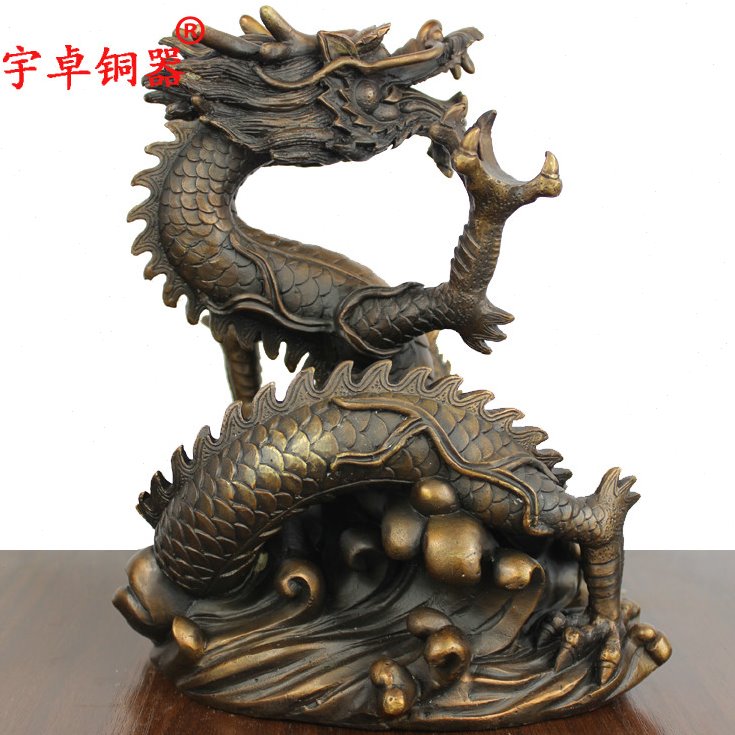 宇卓铜器铜升龙八龙组家居工艺品摆件 纯铜龙黄铜龙图片