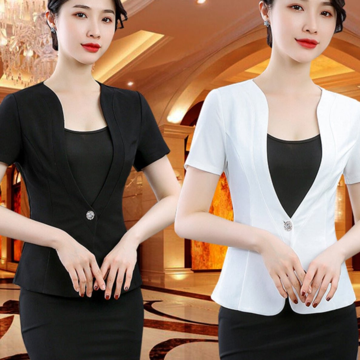 2023新款足疗足浴技师工服 酒店桑拿空姐制服 前台工作服沐足工衣