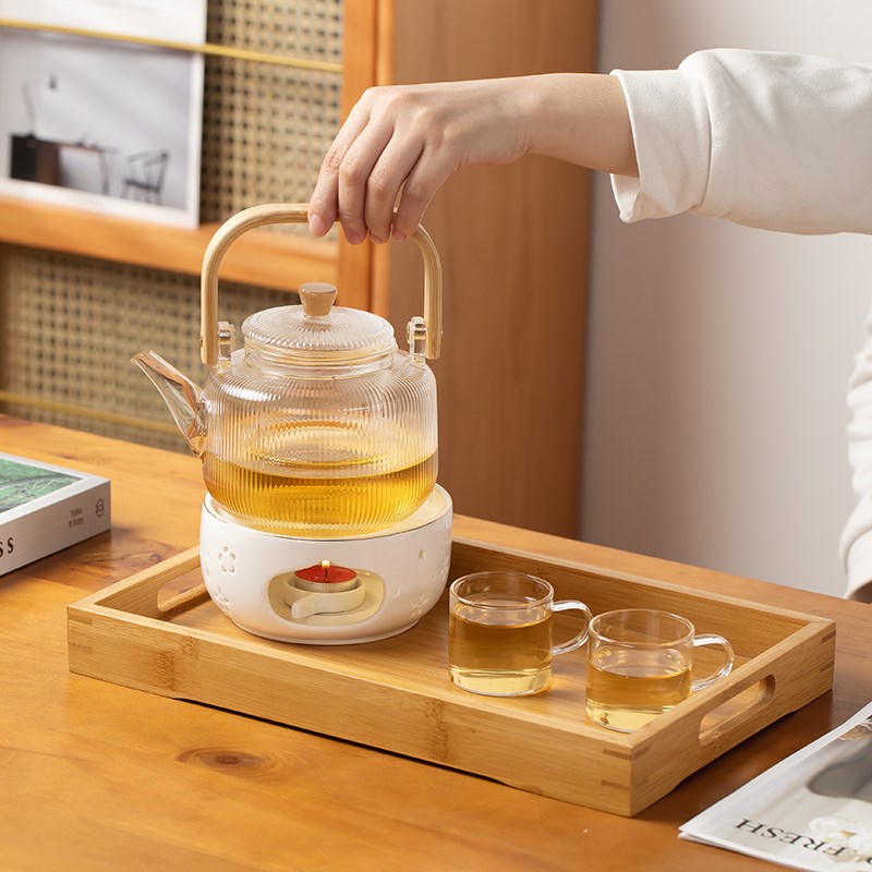 蜡烛温茶炉玻璃茶壶加热底座酒店餐厅泡花茶水果茶保温煮茶器家用