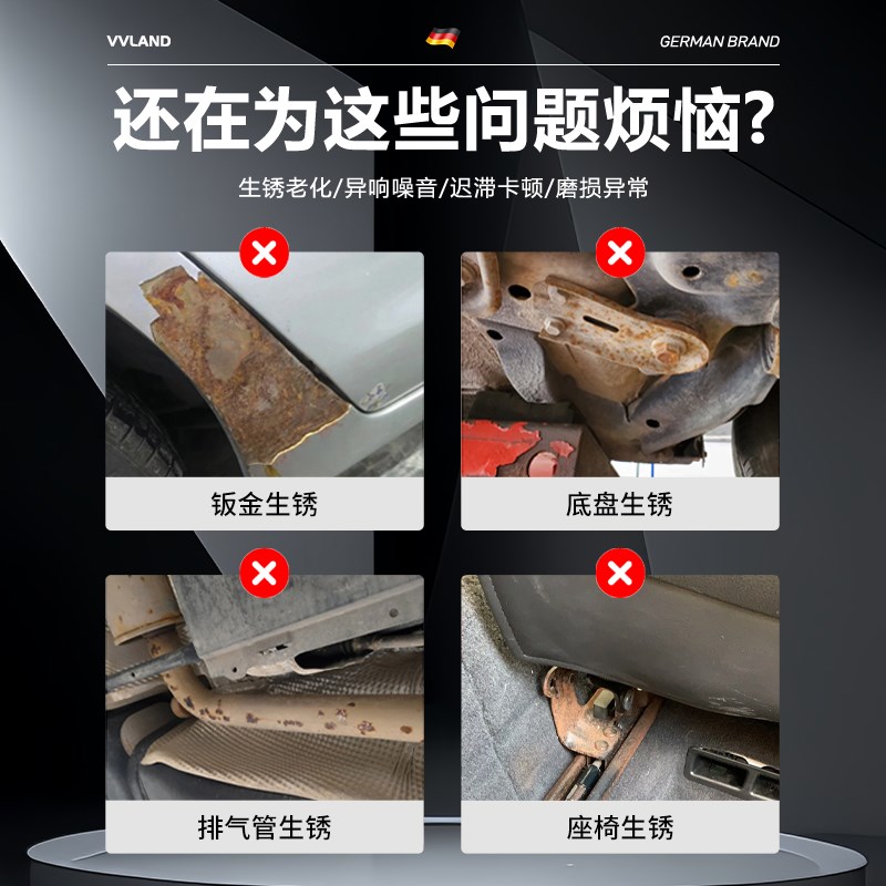汽车座椅除锈剂滑轨铁锈清洗剂去除泡水车漆面锈渍轮毂生锈翻新剂