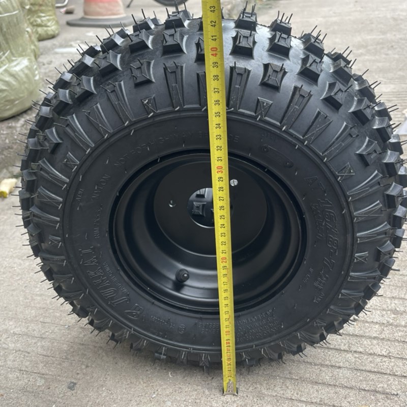四轮沙滩车卡丁车摩托车配件16x8-7寸方块轮胎轮毂总成