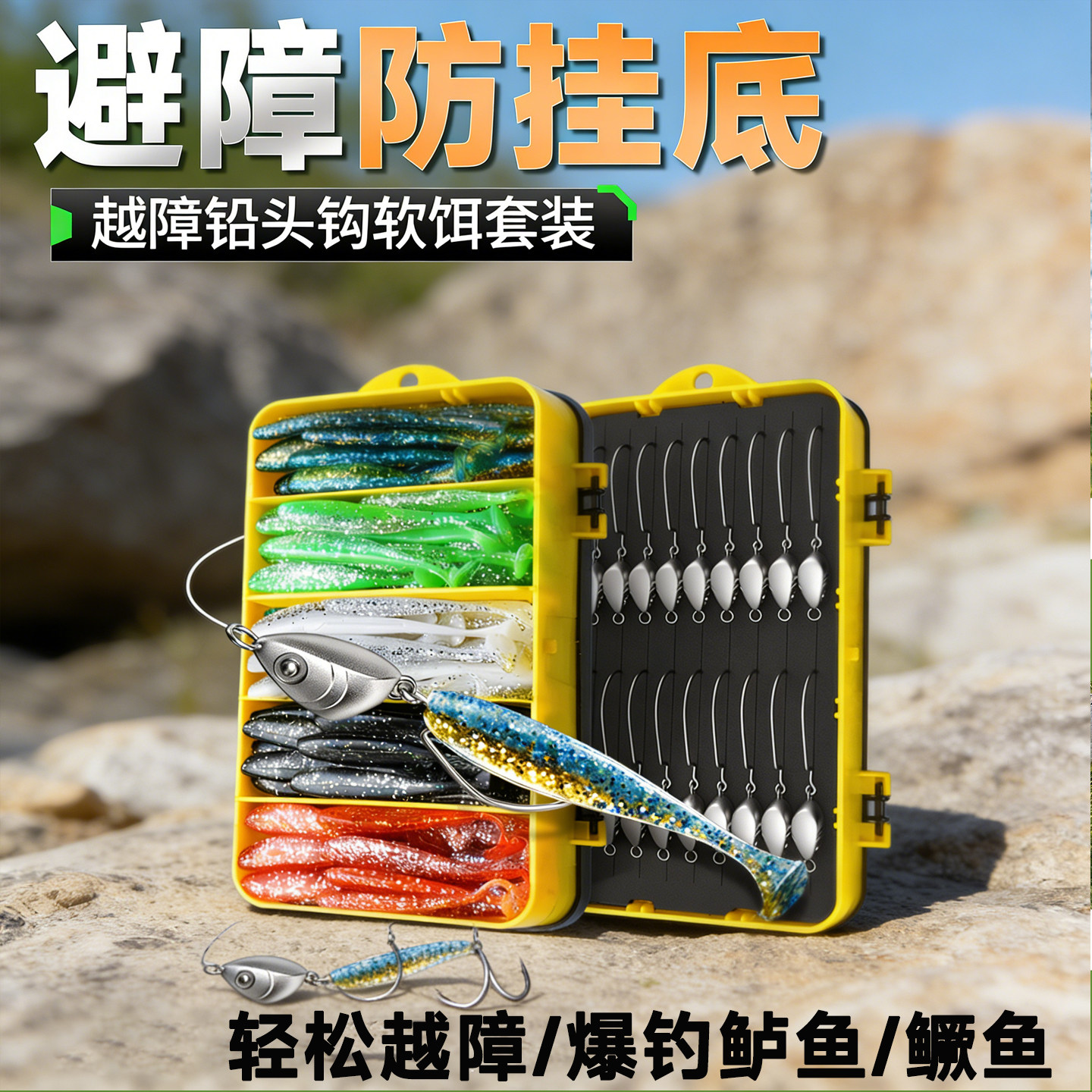 越障防挂底铅头钩德州钓组远投