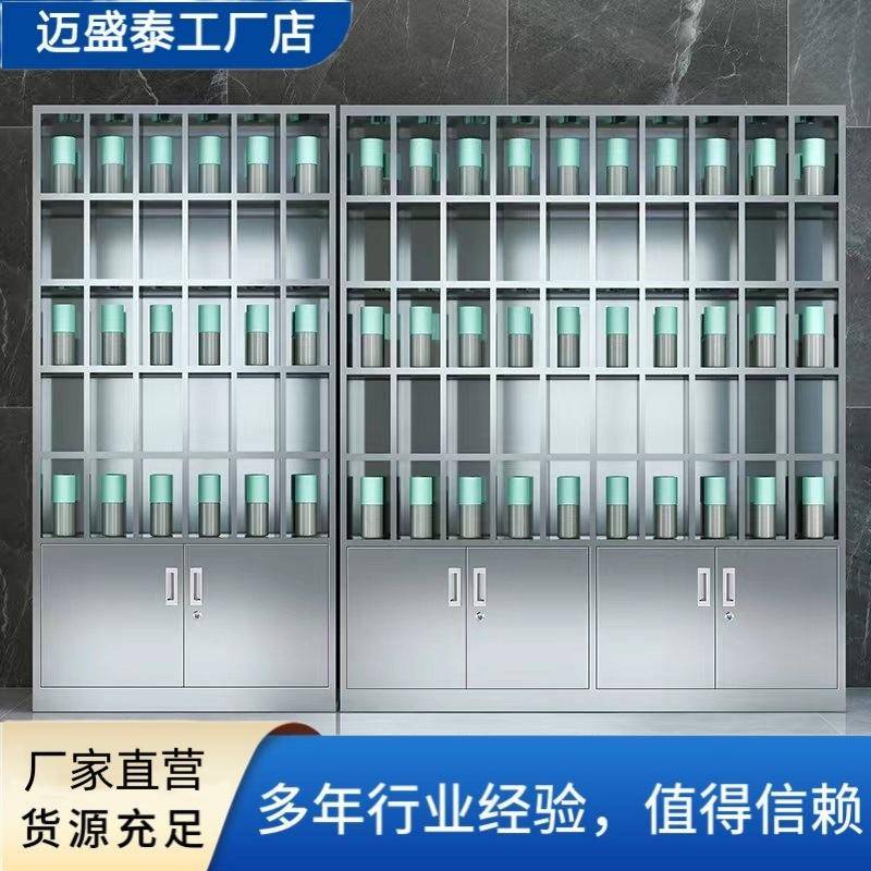 304不锈钢水杯柜工厂车间茶杯架子员工多格储物柜碗柜餐具放置柜