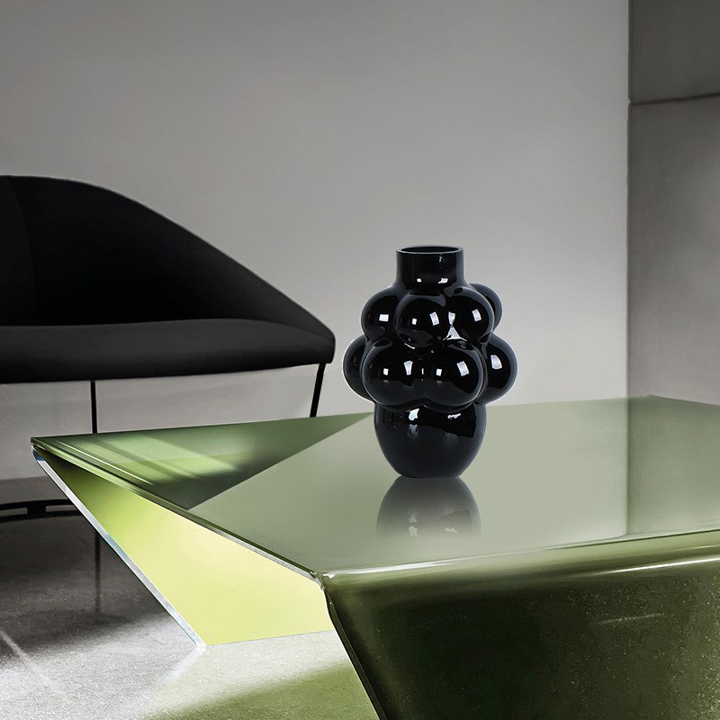北欧轻奢冷黑葡萄水培玻璃花瓶is软装家居家P客厅民宿样板房软装