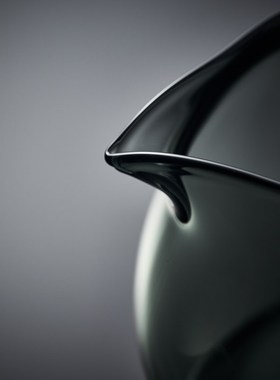 烟灰色侧把f玻璃公道杯加厚耐高温功夫茶具分茶器木把茶海