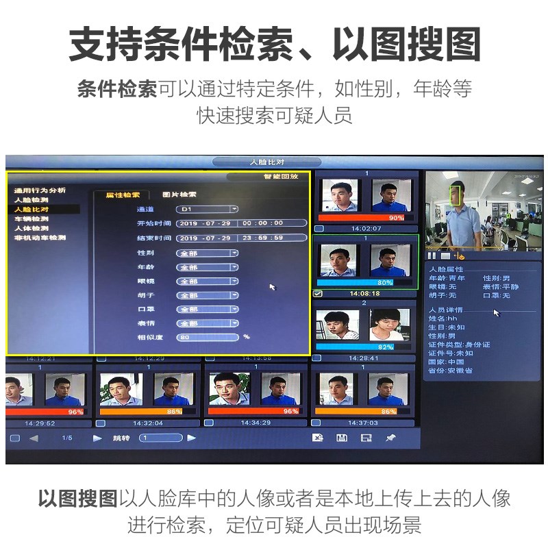 大华4路POE网络监控录像机惠智人A脸识别周界D-V2104S-P-I