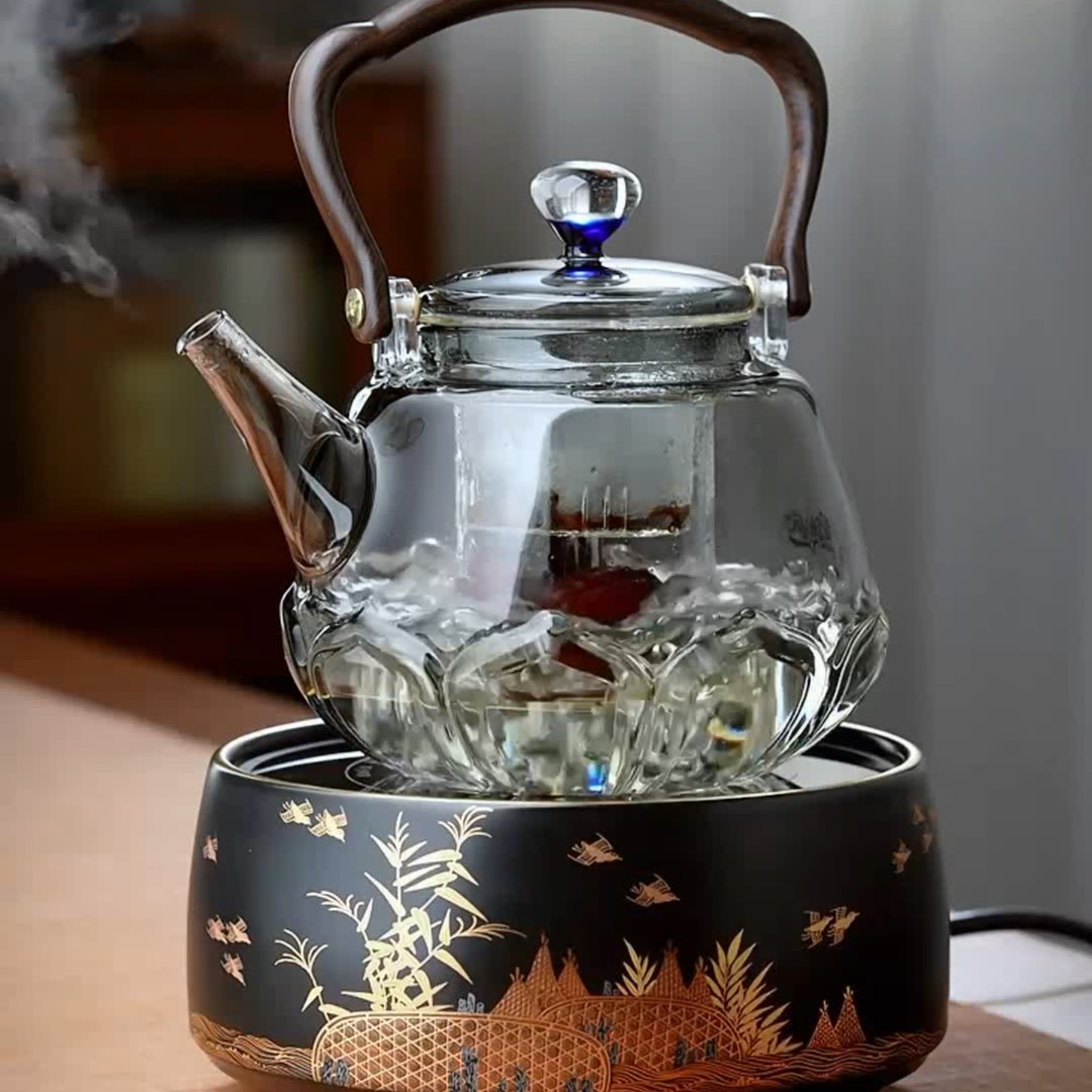 全度茶壶耐高温加厚明火玻璃中式提梁围炉煮茶电陶炉202Z3新款茶
