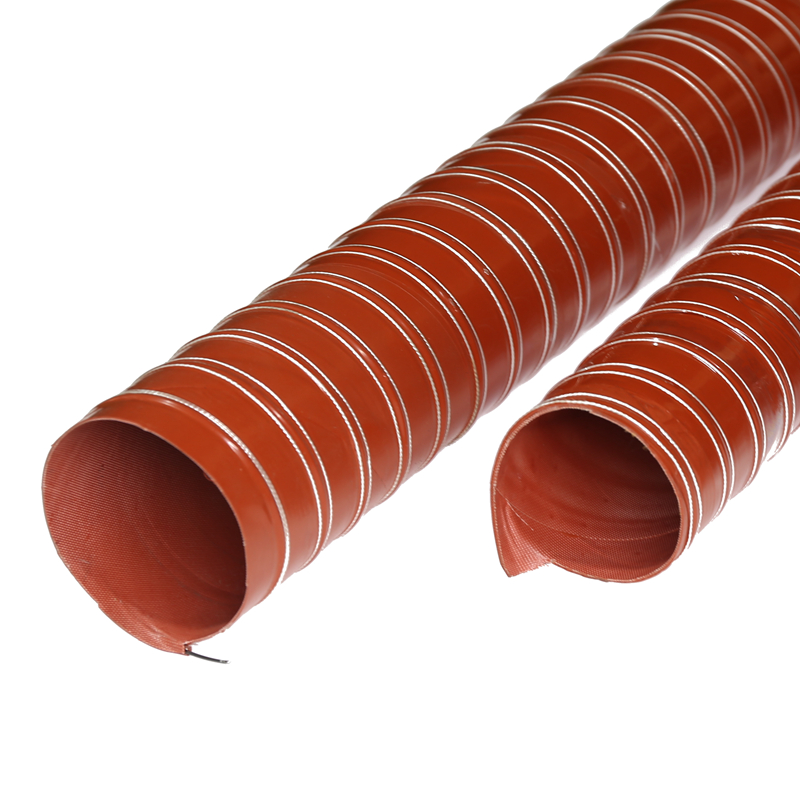 高温硫化硅胶风管桔红色耐300度软管除湿干燥通风烟管.排气管软管