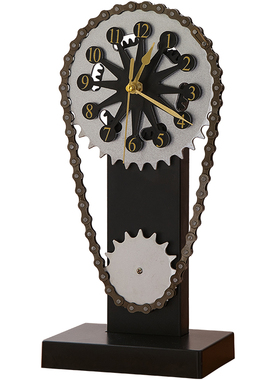 复古轻奢高档座钟摆件客厅壁w挂式旋转齿轮时钟家居装饰品乔迁礼