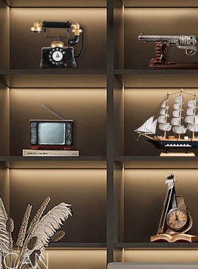 创意复古地球仪时钟桌面摆件酒柜书架书柜摆设客厅书房家居装饰品