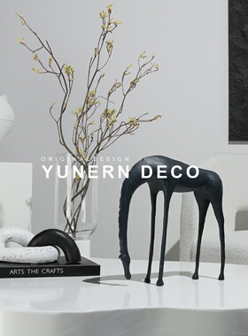 简约现代家居客厅创意艺术动物工艺品摆件售楼处样板房间软装饰品