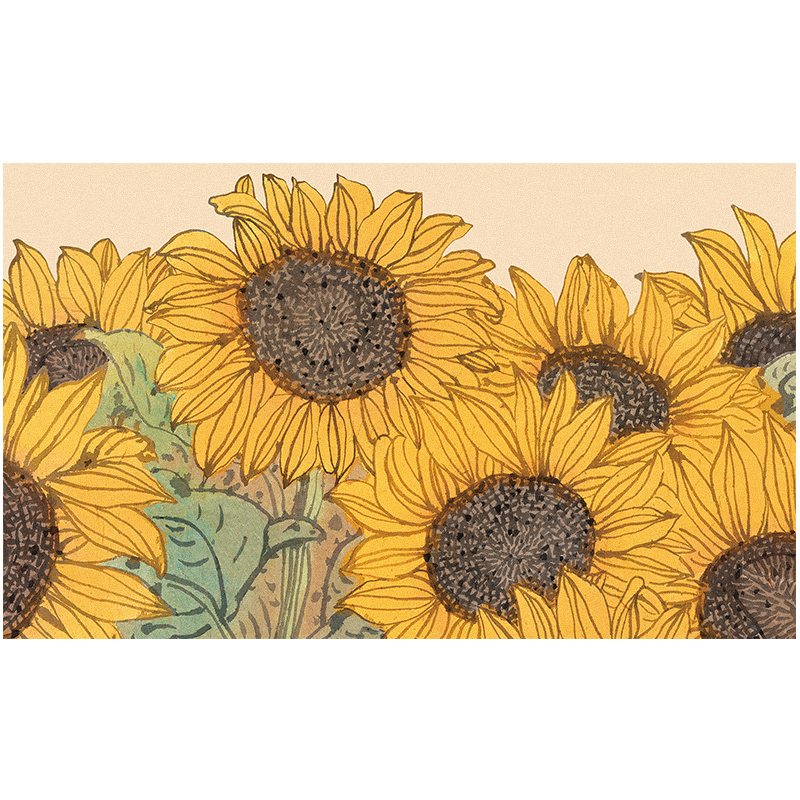 暖藻 向日d葵厨房地垫吸水吸油防滑垫可裁剪防水防油脚垫长条地毯