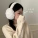 戴上去玩雪咯毛球耳罩白色毛茸茸冬天保暖护耳朵毛绒耳套耳包耳捂