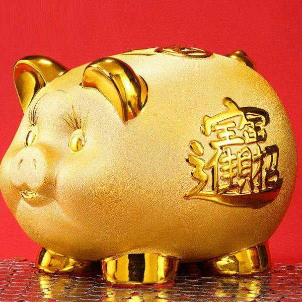 金猪储钱罐大容量网红超大存钱罐陶瓷特大号可爱大猪小猪只进不出
