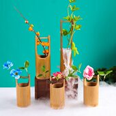 酒店刺身装 摆盘小摆件海鲜姿造干冰盘饰意境菜品点缀 饰花竹筒日式