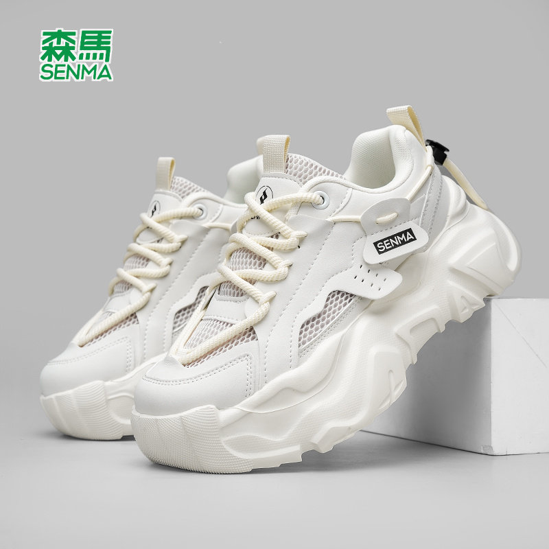 森马男鞋2026夏季新款网面透气运动鞋休闲百搭厚底增高老爹鞋子