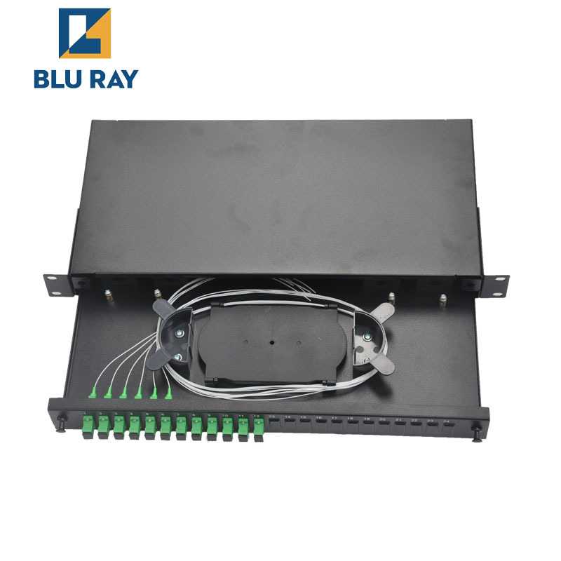 加厚卡扣式光纤终端盒24口光纤配线架满配48芯光缆抽拉式终端盒