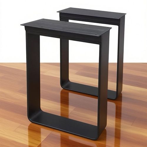 实心钢板桌腿桌脚实木大板金属支架餐台腿书桌腿茶几脚会议桌桌脚