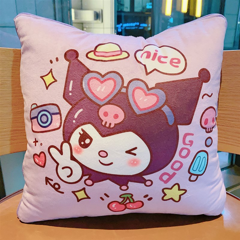 玉桂狗美乐蒂抱枕被子两用车载靠枕毯子二合一办R公室睡觉空调被