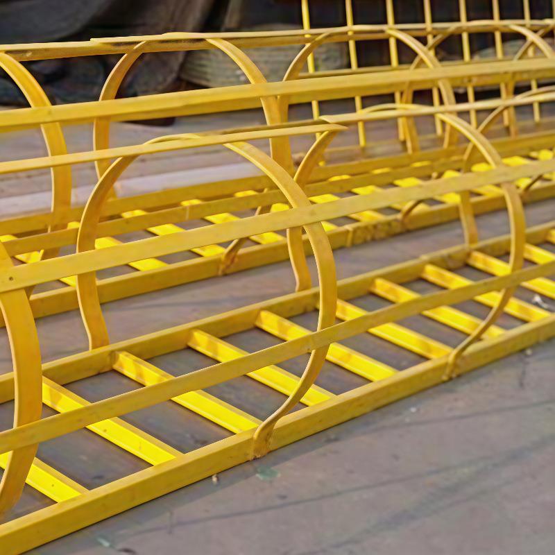 玻璃钢护笼爬梯耐腐绝缘爬梯高空直梯检修爬梯化工电力施工梯爬
