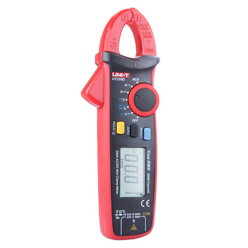 UNI-T/UT210D高精度迷你数字钳形交直流电流表智能防烧