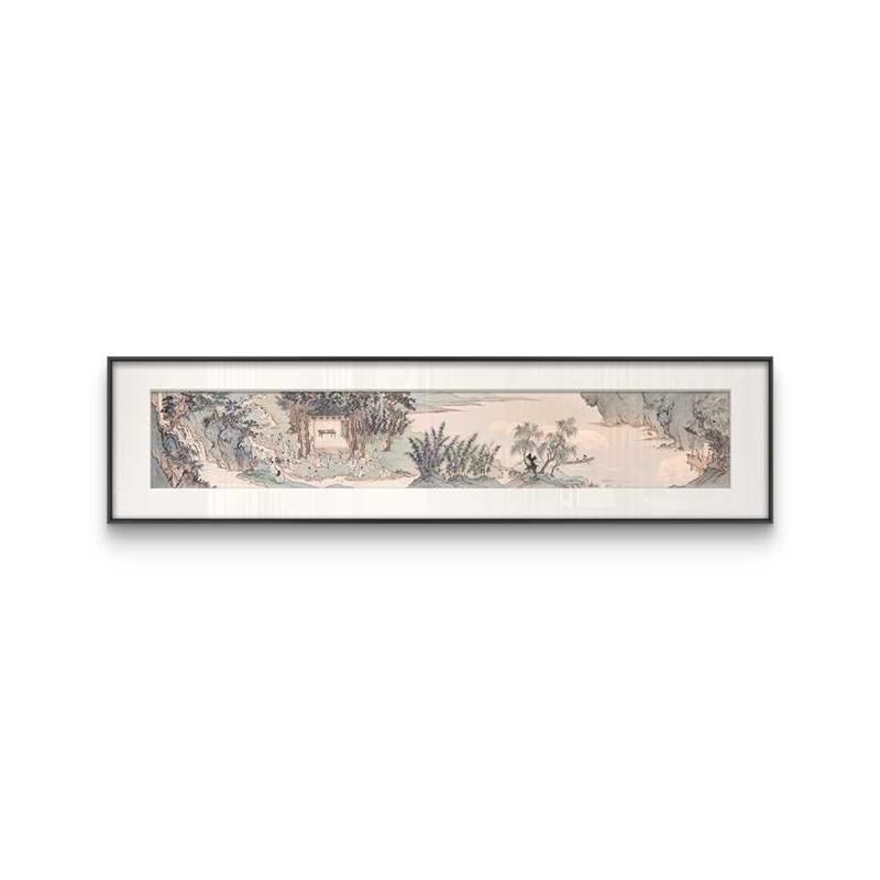 中式背景墙客厅沙发新横幅装饰画日式餐厅民宿酒店挂画办公室图片