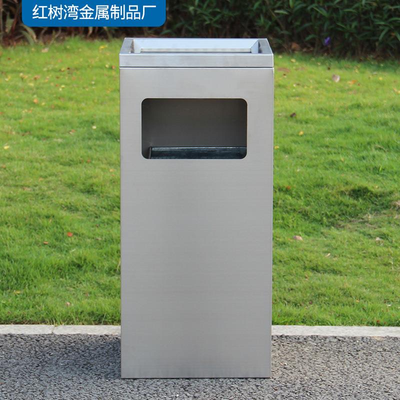 室内方形果皮箱电梯口不锈钢垃圾箱厂家酒店电梯口环卫金属灭烟桶