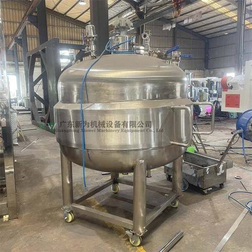 型号单双层液体反应釜日化品洗衣液香皂加热搅拌机气动搅拌罐