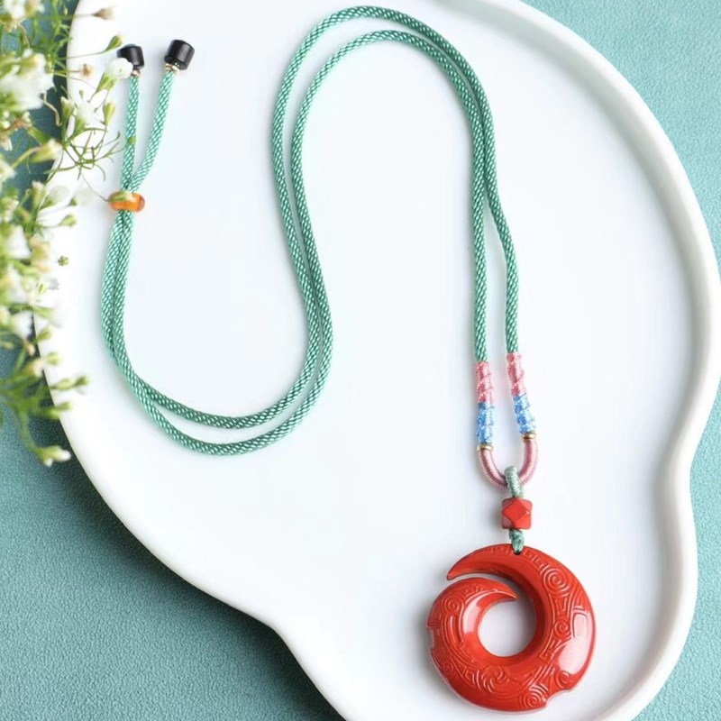 高含量朱砂手工i吊坠本命年个性定制扭转乾坤项男女链随身挂件