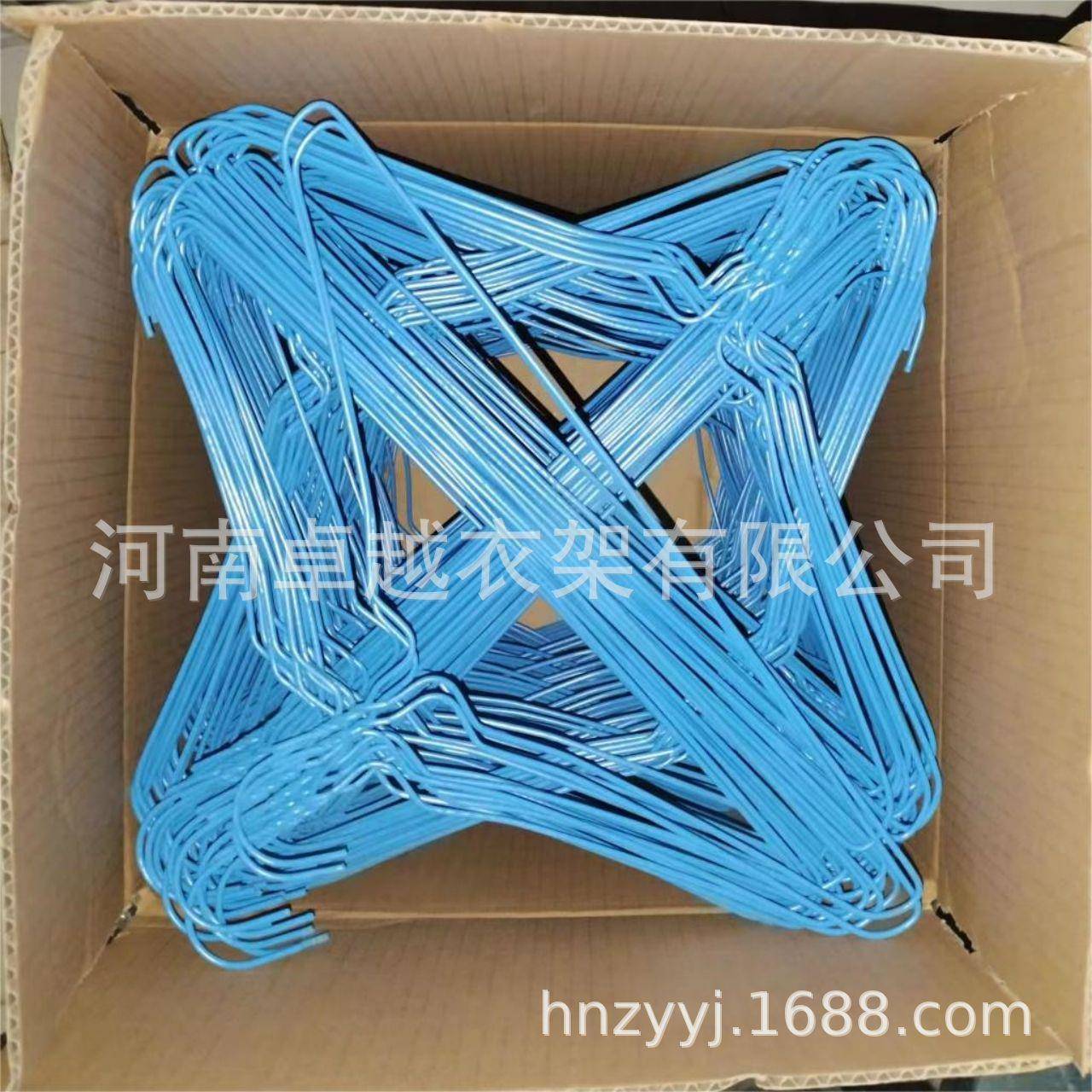 干洗店专用衣架包塑3.0白色蓝色600支一次性