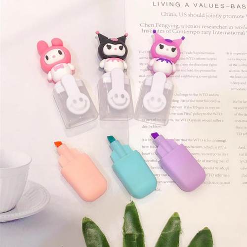 小学生激励奖品荧光笔小巧标注记号笔玩具彩色卡通手账笔可爱套装