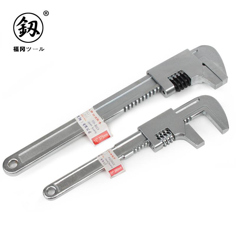 供应福冈多功能活动扳手重型直角大开口管活两用扳子水管钳