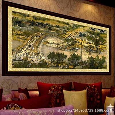 清明上河图十字绣客厅风景满绣全景纯手工新款2022线绣人物新中式