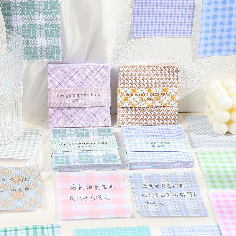 格纹便利贴便签纸手帐素材本无粘性不重复打底便签纸现货