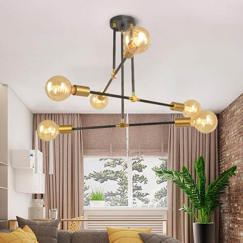 大气分子灯现代简约灯具客厅灯创意个性金色卧室餐厅吊灯北欧led