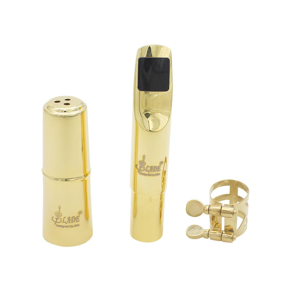 SLADE新款A2金色中音金属笛头配盖子+卡子+牙垫管乐乐器配件适用