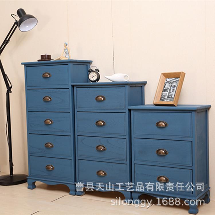 复古多功能斗柜木质多层抽屉式收纳柜家居客厅边柜卧室床头柜