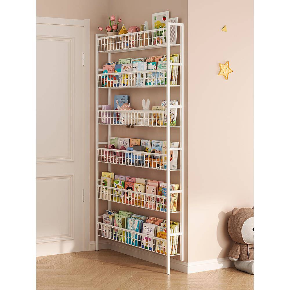 门后置物架铁艺超薄书架落地儿童简易极窄夹缝墙上壁挂家用收纳柜