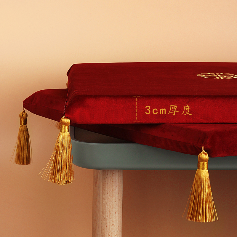 中国风结婚跪垫坐福垫敬茶喜垫婚礼用品大全红色喜字新娘拜堂垫子