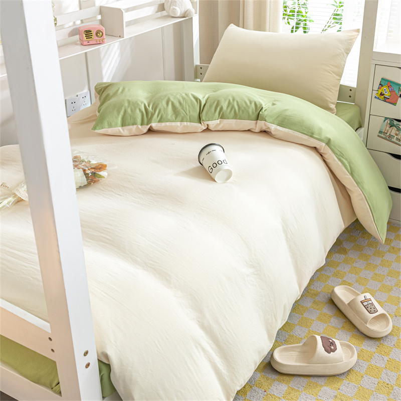 高中学生宿舍纯色床单三件套床上被子床垫枕头四六件套全套一整套
