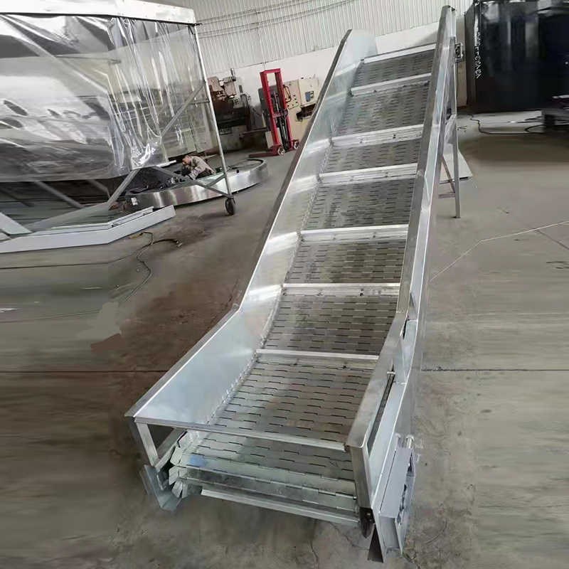 链板提升机食流水线不锈钢板链输送带冲孔爬坡碳钢板链输送机厂